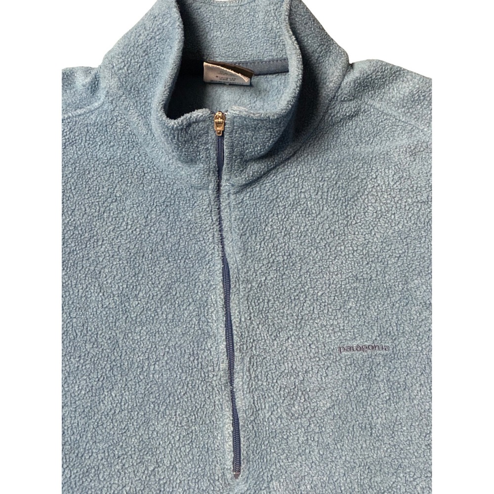 Vintage Patagonia Capilene Fleece Quarter Zip Mens Large Blue Pullover Gropcore - Picture 9 of 14